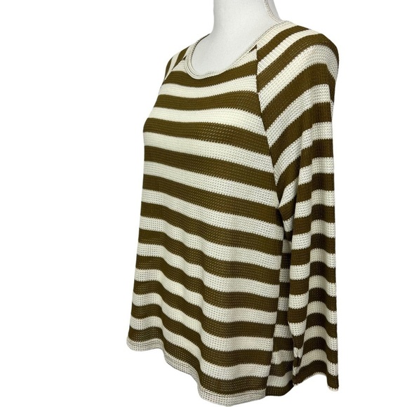 Good Luck Gem Women’s Pullover  Top Sz Large Multi Color Knit Open Mesh LS - Picture 3 of 10